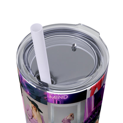 Ava Max Belladonna Photo Collage Skinny Tumbler with Straw