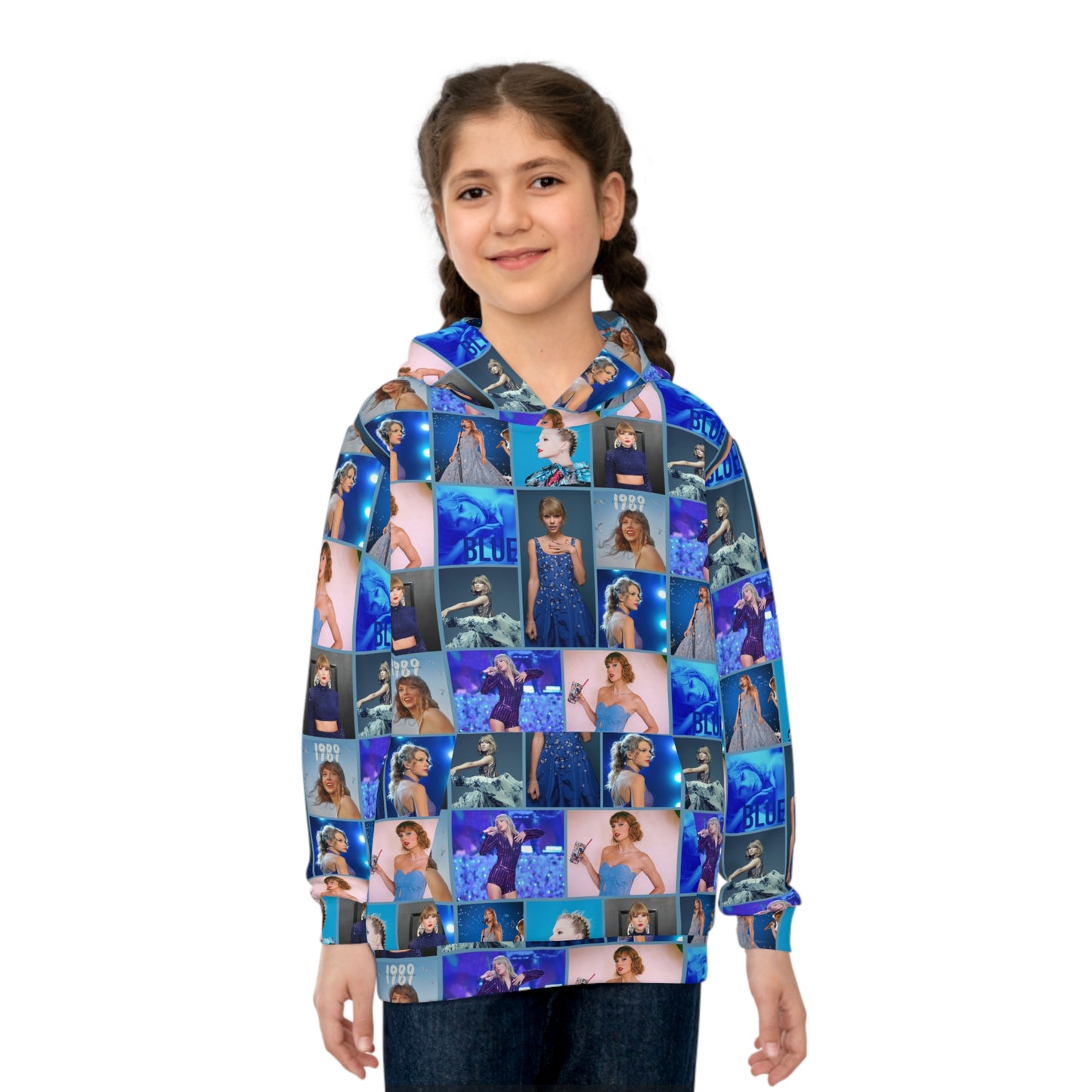 Taylor Swift Blue Aesthetic Collage Kid's Hoodie