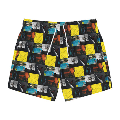 Post Malone Album Art Collage Men's Swim Trunks