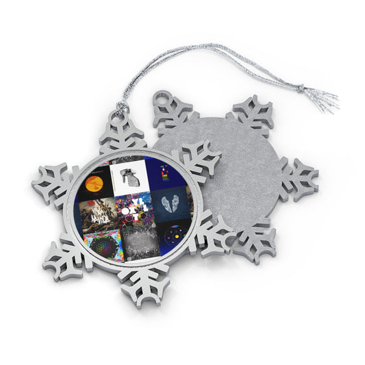 Colplay Album Cover Collage Pewter Snowflake Ornament