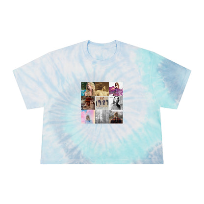 Taylor Swift Album Art Collage Pattern Women's Tie-Dye Crop Tee