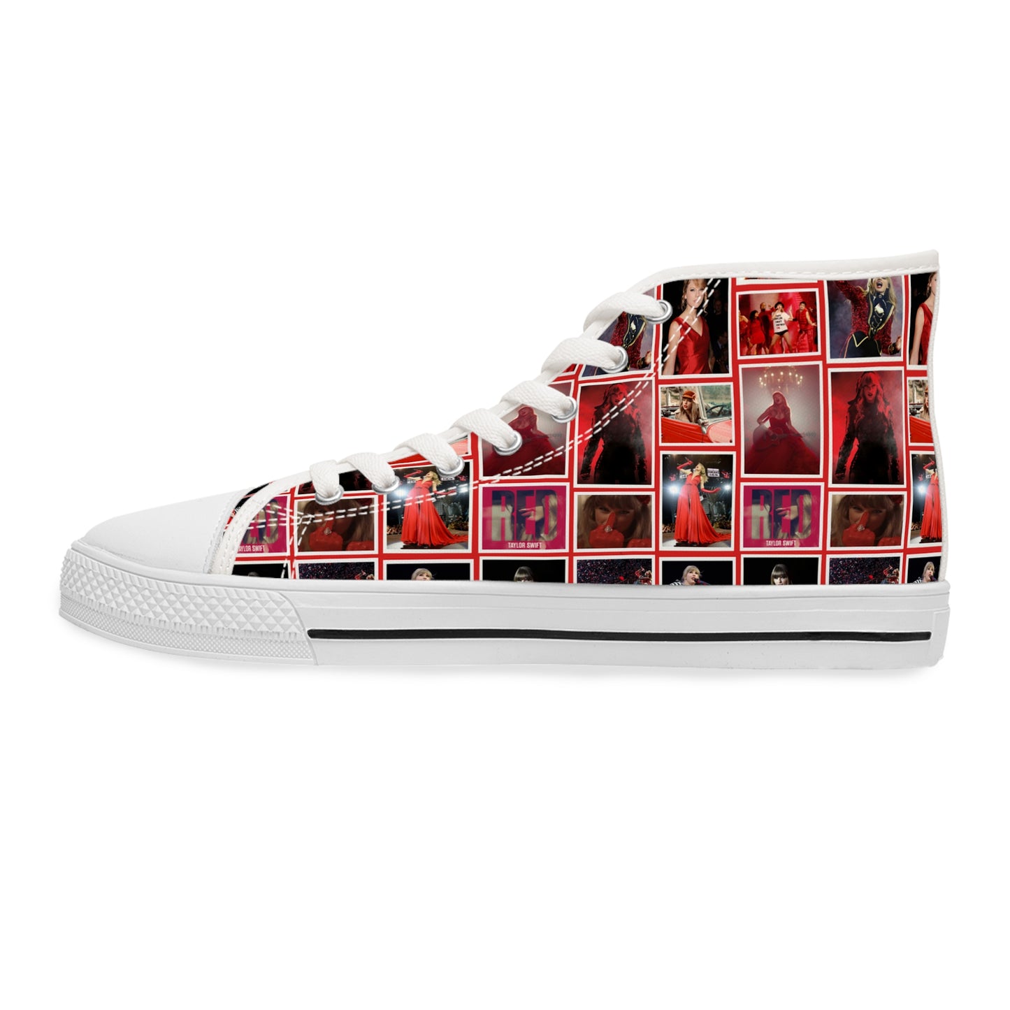 Taylor Swift Red Era Collage Women's High Top Sneakers