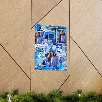 Olivia Rodrigo Blue Aesthetic Collage Matte Poster