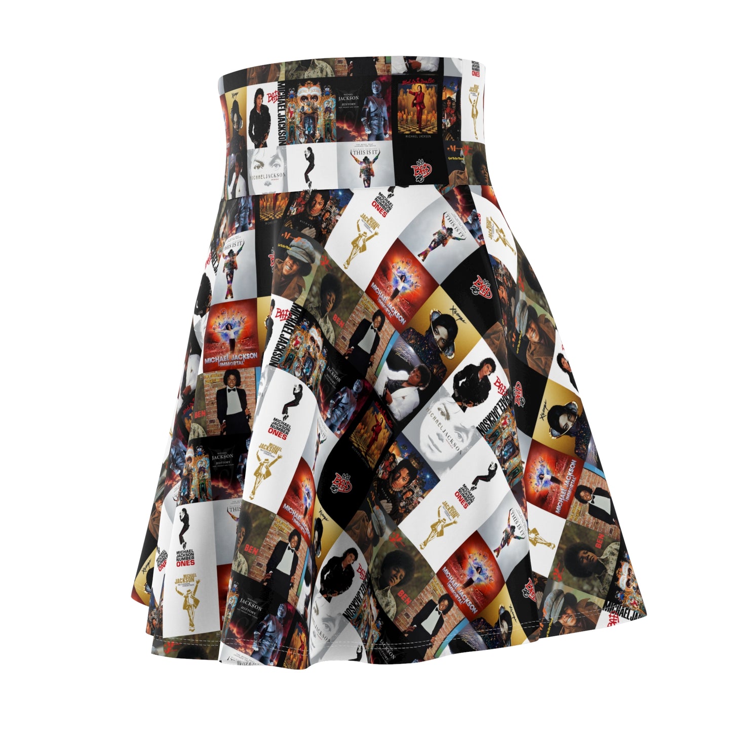 Michael Jackson Album Cover Collage Women's Skater Skirt