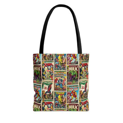 Marvel Comic Book Cover Collage Tote Bag