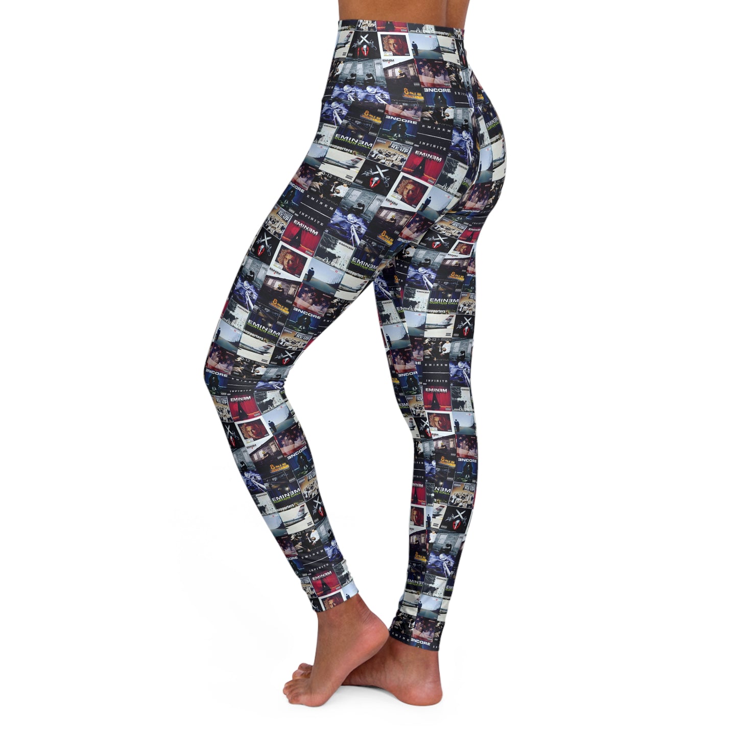 Eminem Album Art Cover Collage High Waisted Yoga Leggings