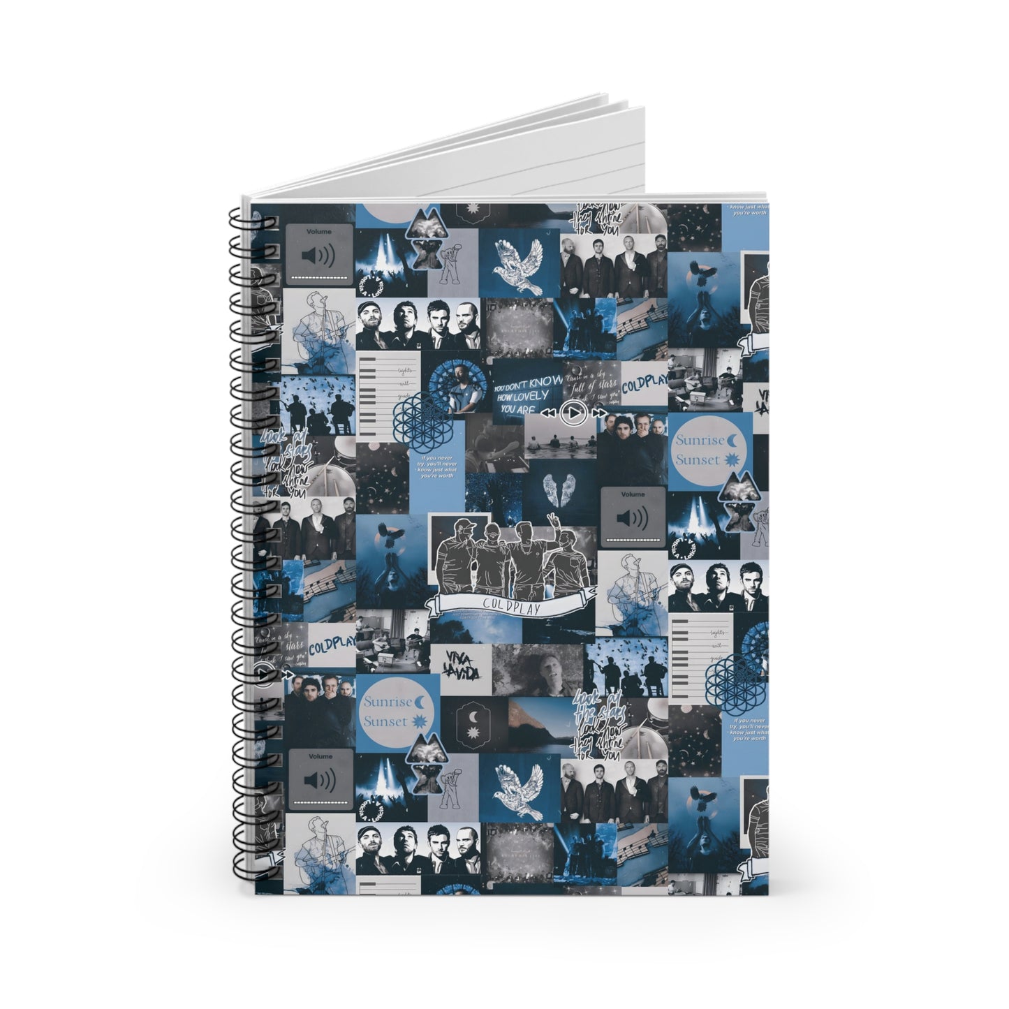 Coldplay Sunrise Sunset Collage Spiral Notebook - Ruled Line