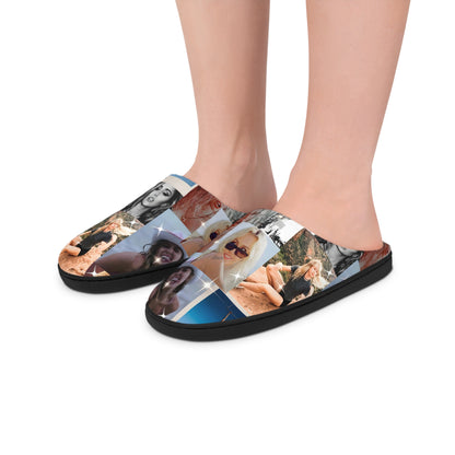 Miley Cyrus Flowers Photo Collage Women's Indoor Slippers