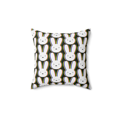 Bad Bunny Logo Pattern Spun Polyester Square Pillow