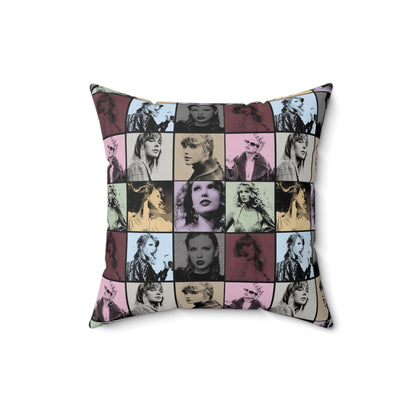 Taylor Swift Eras Collage Spun Polyester Square Pillow