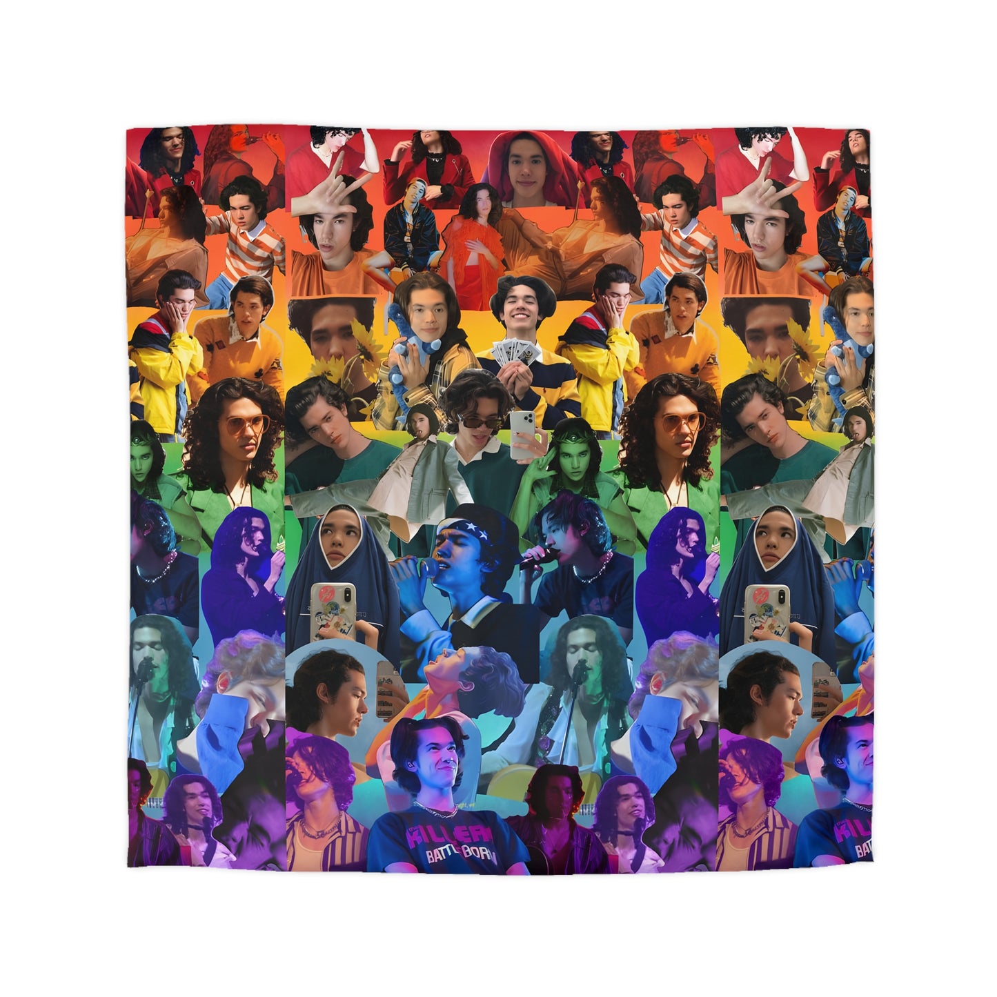 Conan Grey Rainbow Photo Collage Microfiber Duvet Cover