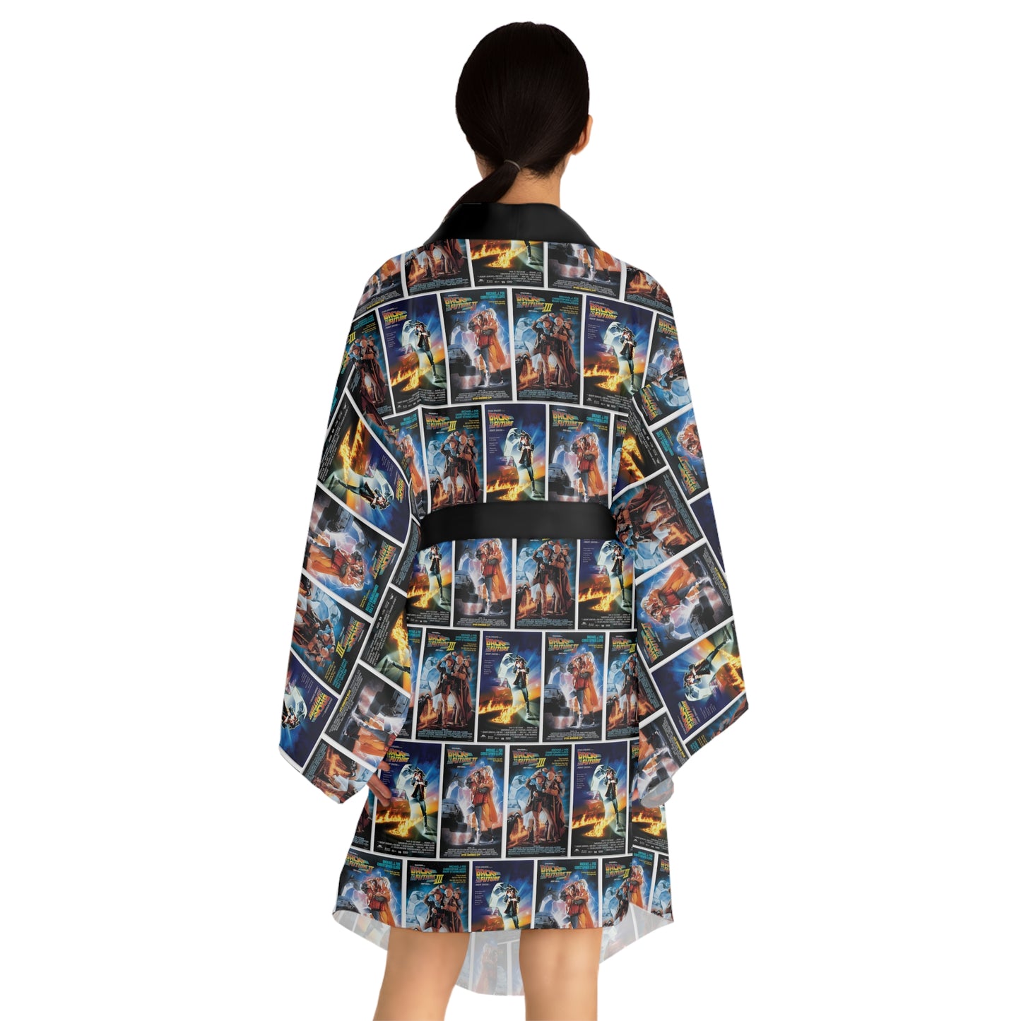 Back To The Future Movie Posters Collage Long Sleeve Kimono Robe