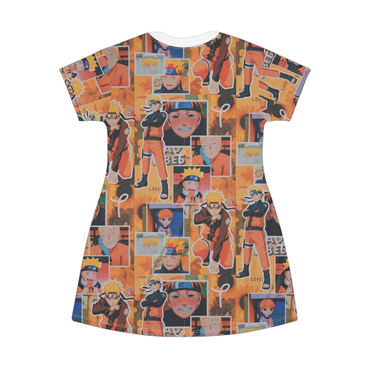 Naruto Uzumaki Sunflower Blaze Collage T-Shirt Dress