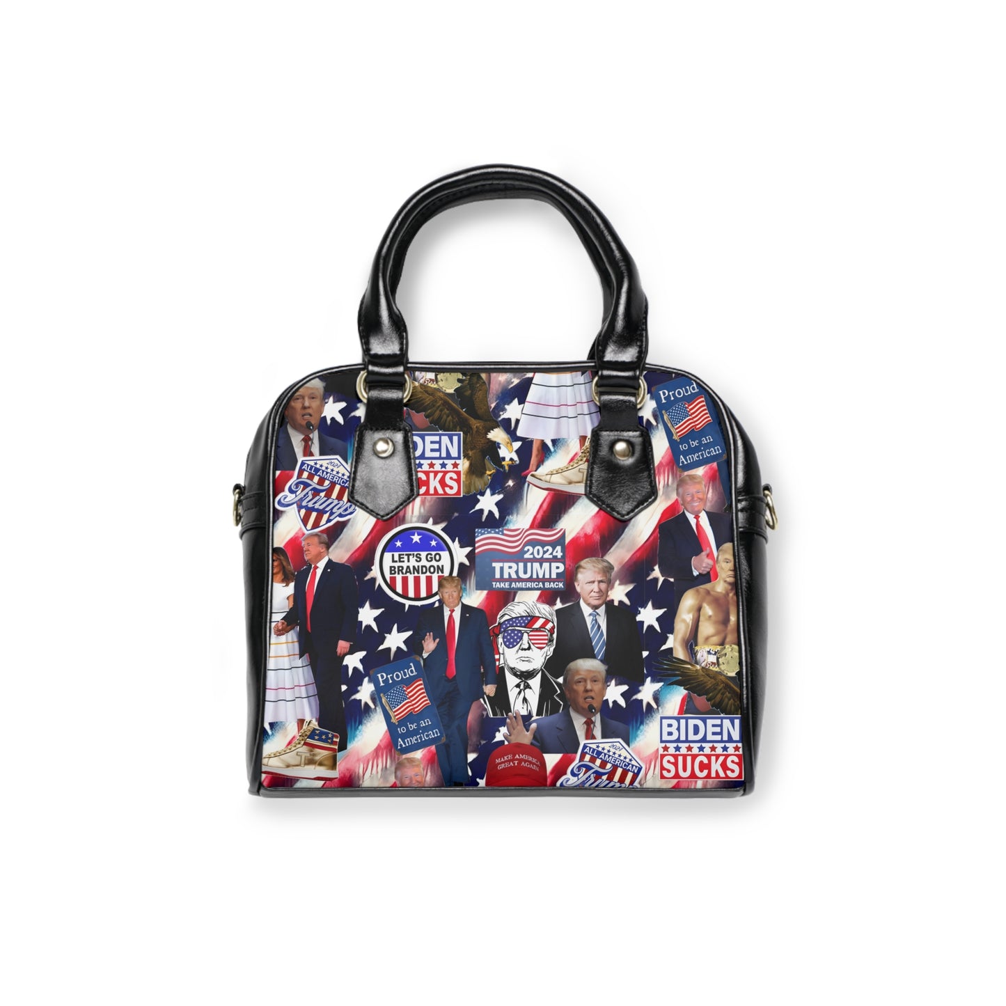 Donald Trump 2024 MAGA Montage Shoulder Handbag