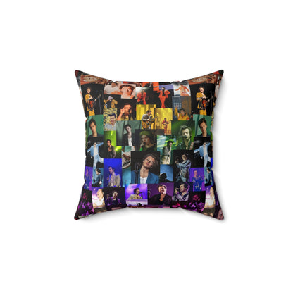 Harry Styles Rainbow Photo Collic Spun Polyester Square Pillow