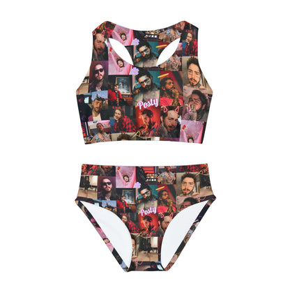 Post Malone Posty Love Photo Collage Girls Two Piece Swimsuit