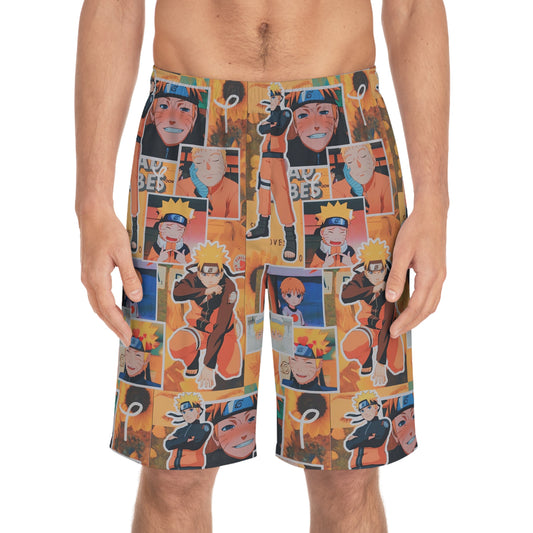 Naruto Uzumaki Sunflower Blaze Collage Men's Board Shorts