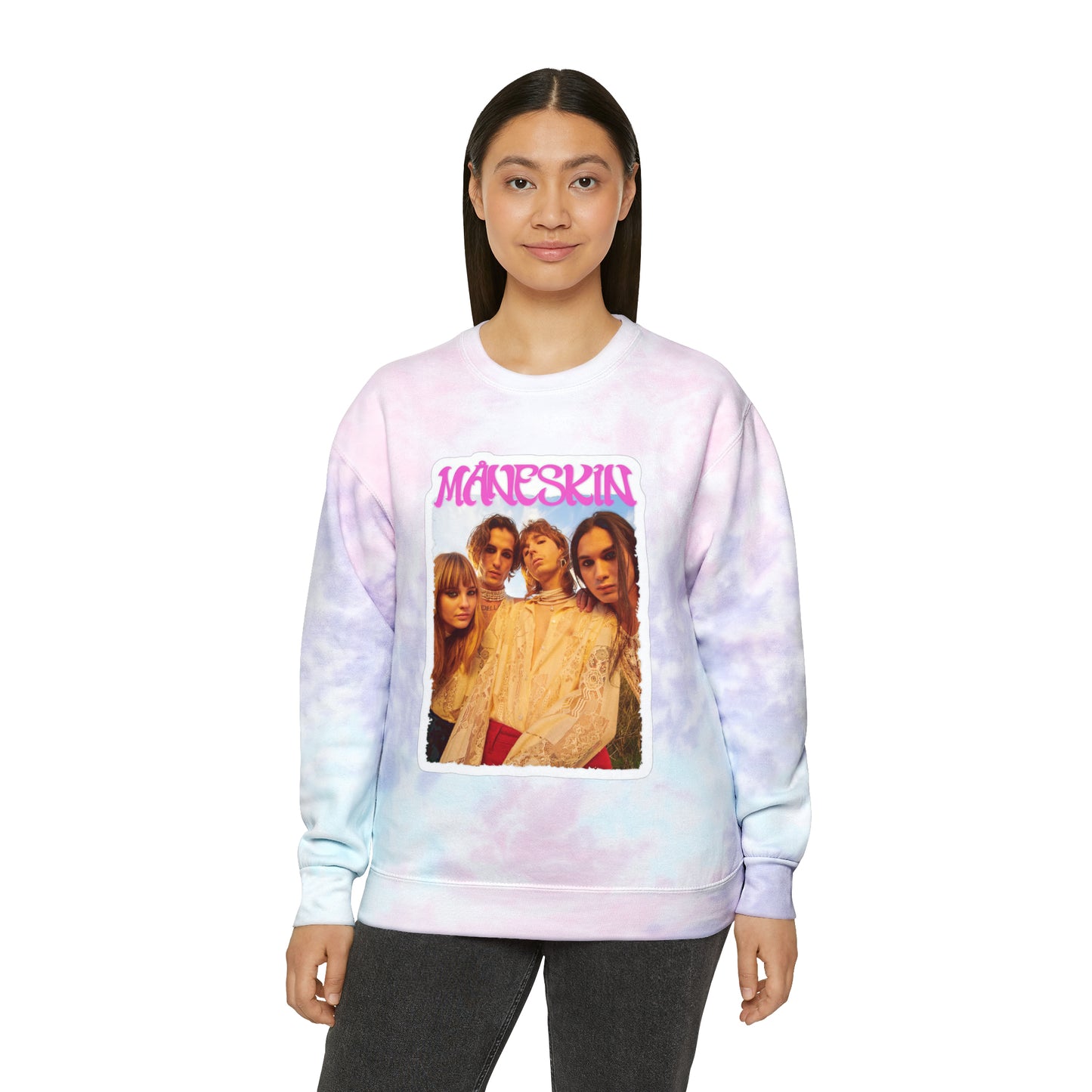 Måneskin Group Photo Unisex Tie-Dye Sweatshirt