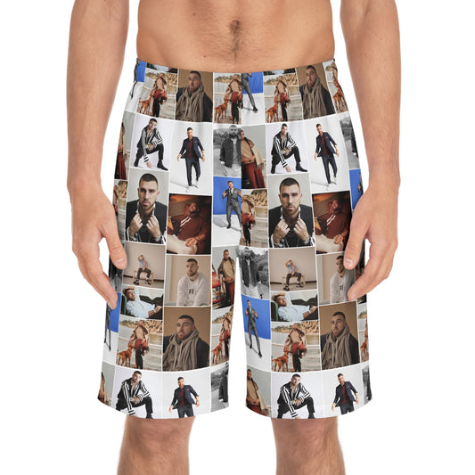 Travis Kelce Portrait Photo Mosaic Men's Board Shorts