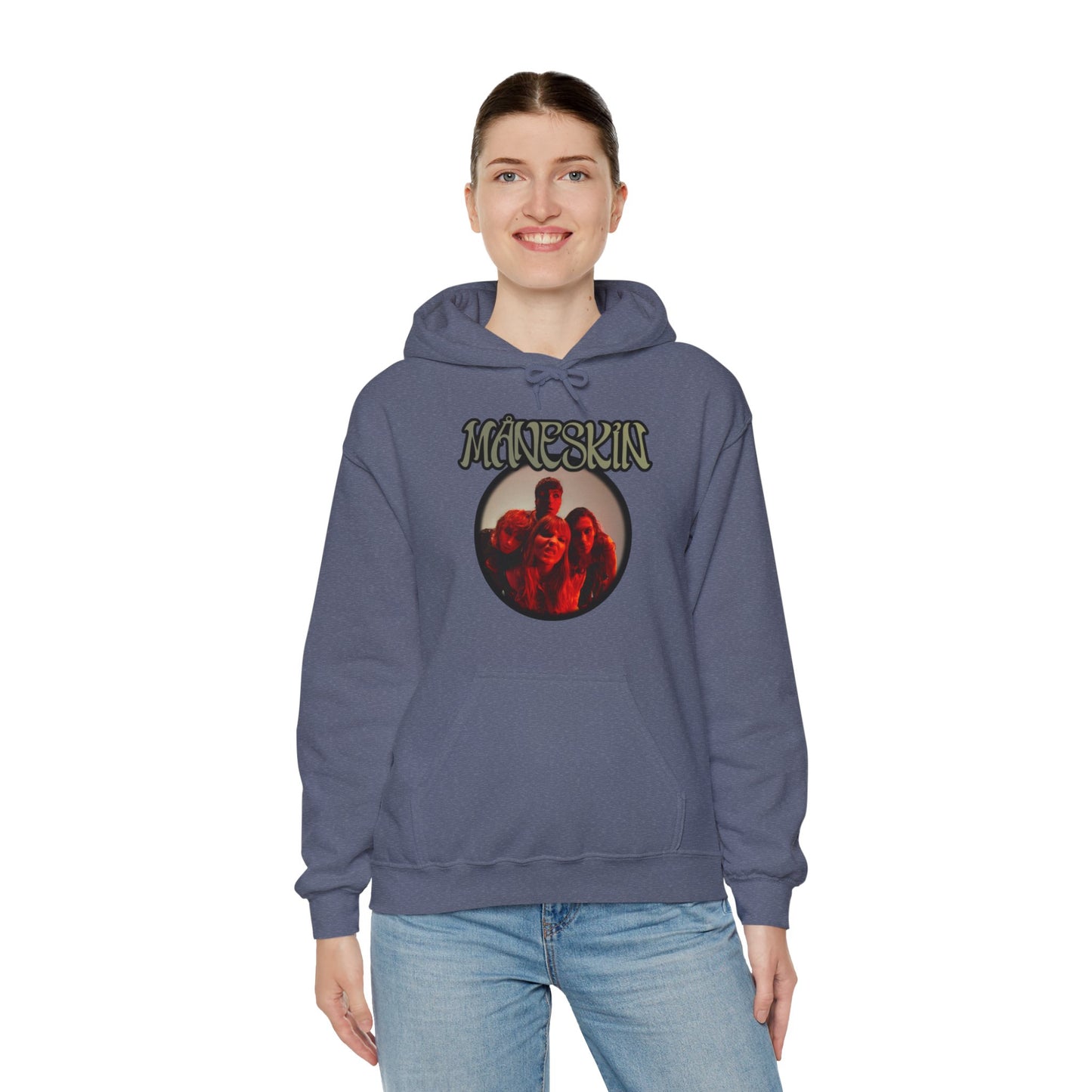 Måneskin Circular Group Photo Unisex Heavy Blend Hooded Sweatshirt