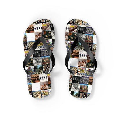 The Beatles Album Cover Collage Flip Flops