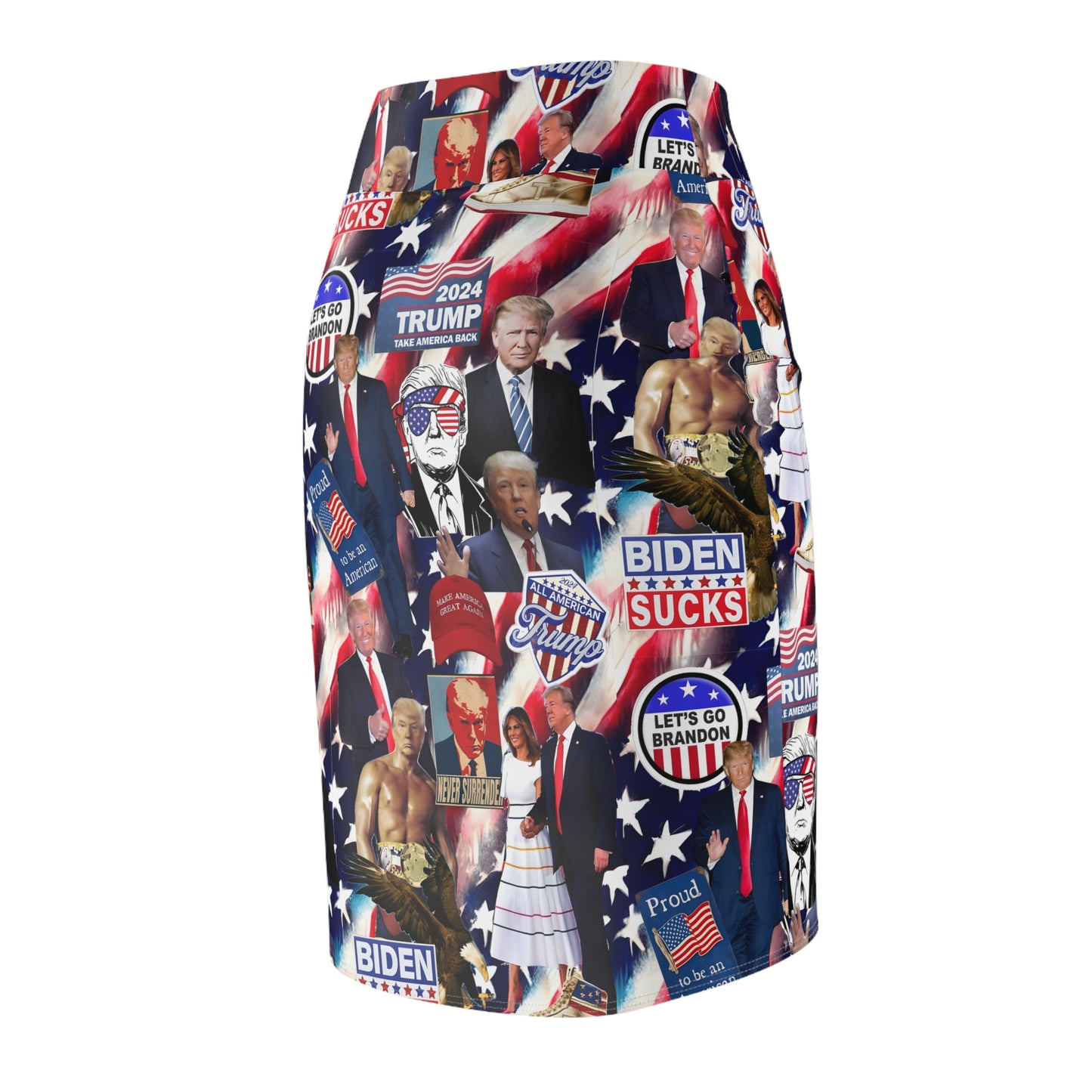 Donald Trump 2024 MAGA Montage Women's Pencil Skirt