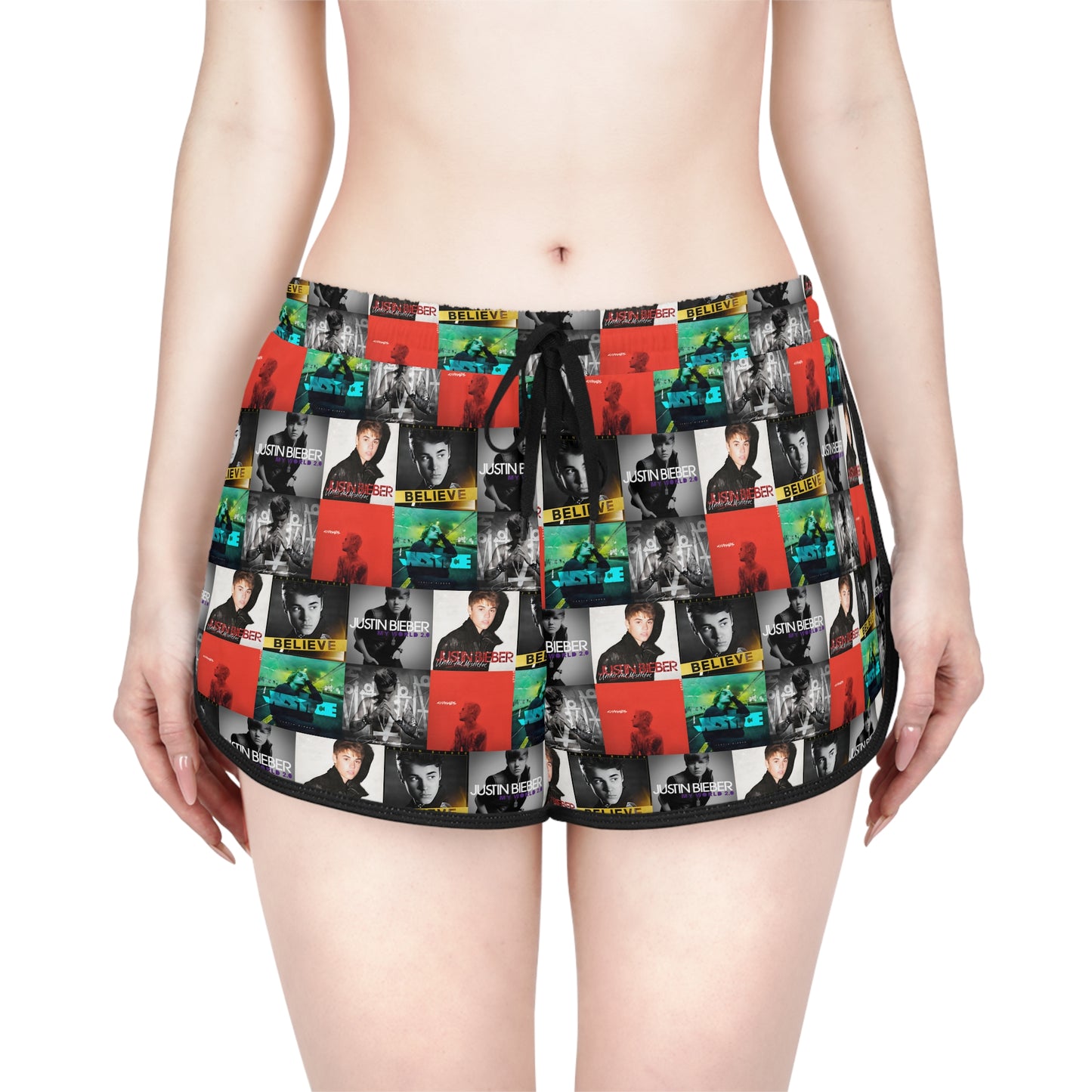 Justin Bieber Album Cover Collage Women's Relaxed Shorts