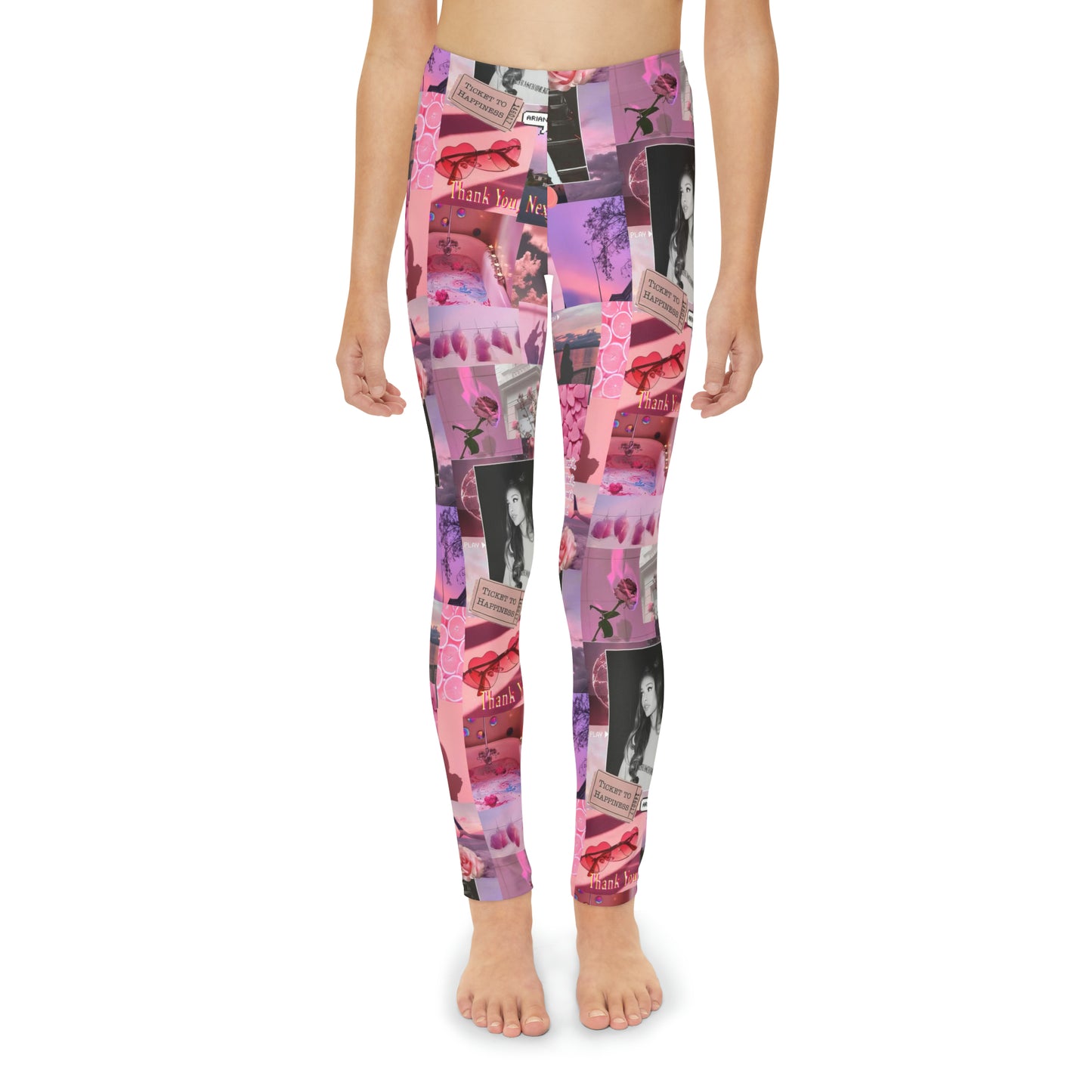 Ariana Grande Pink Aesthetic Collage Youth Leggings