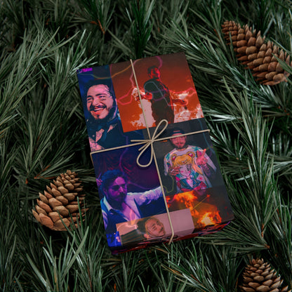 Post Malone Lightning Photo Collage Gift Wrap Paper