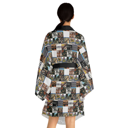 The Beatles Album Cover Collage Long Sleeve Kimono Robe