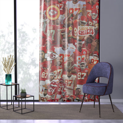 Travis Kelce Chiefs Red Collage Window Curtain