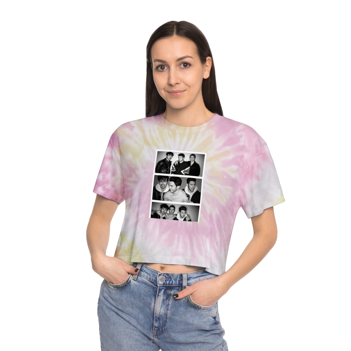 Jonas Brothers Photo Booth Women's Tie-Dye Crop Tee