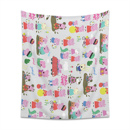 Peppa Pig Oink Oink Collage Printed Wall Tapestry