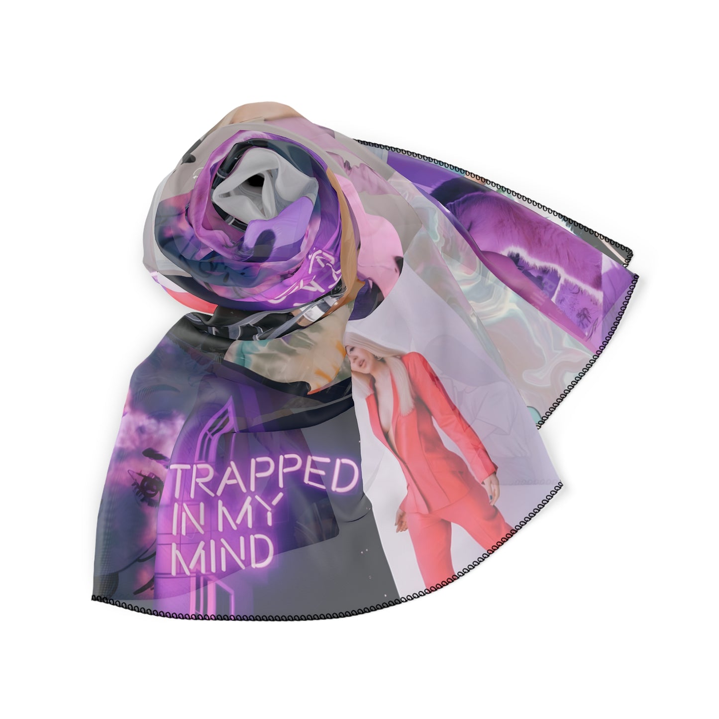 Ava Max Belladonna Photo Collage Poly Scarf