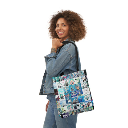 Hatsune Miku Album Cover Collage Polyester Canvas Tote Bag