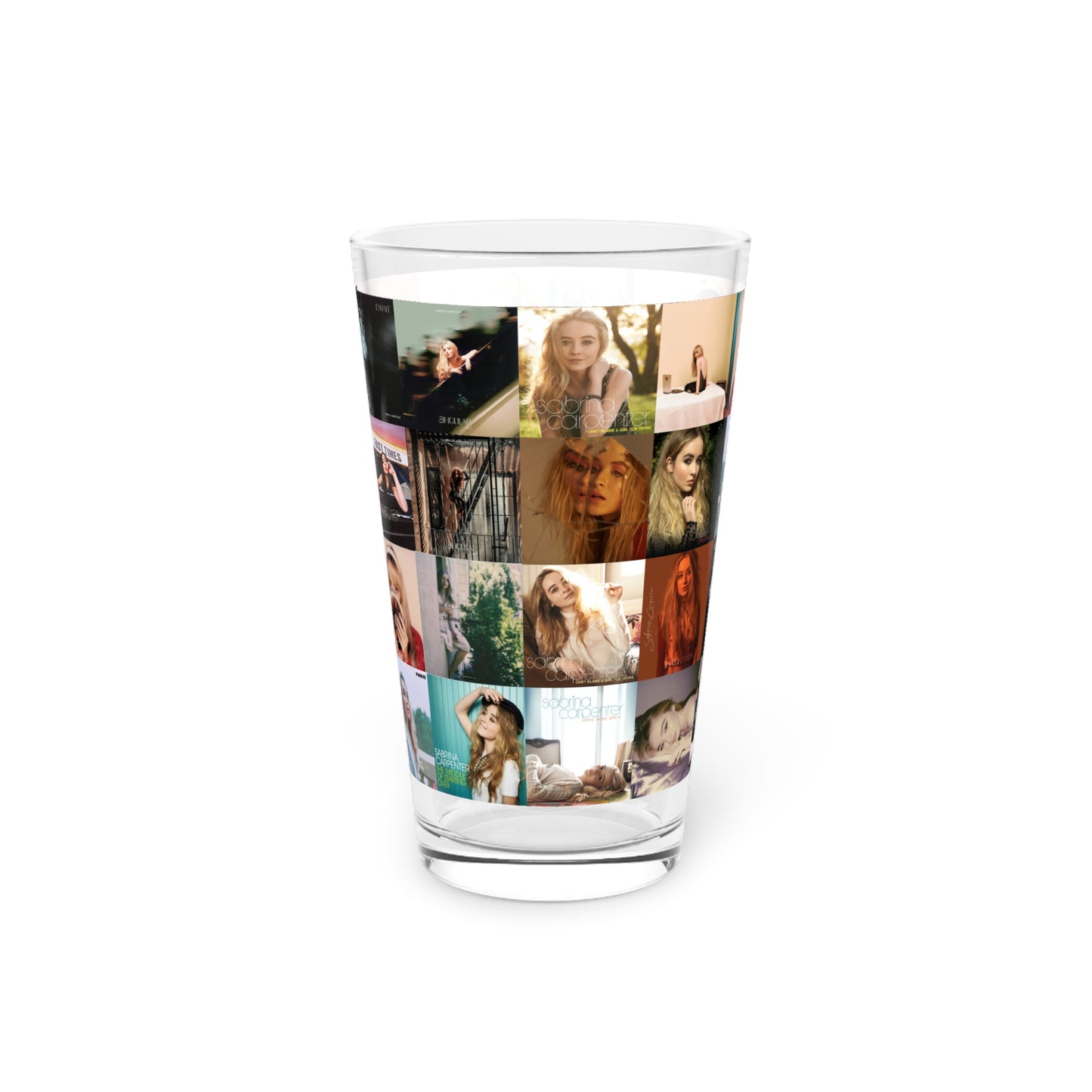 Sabrina Carpenter Album Cover Collage Pint Glass