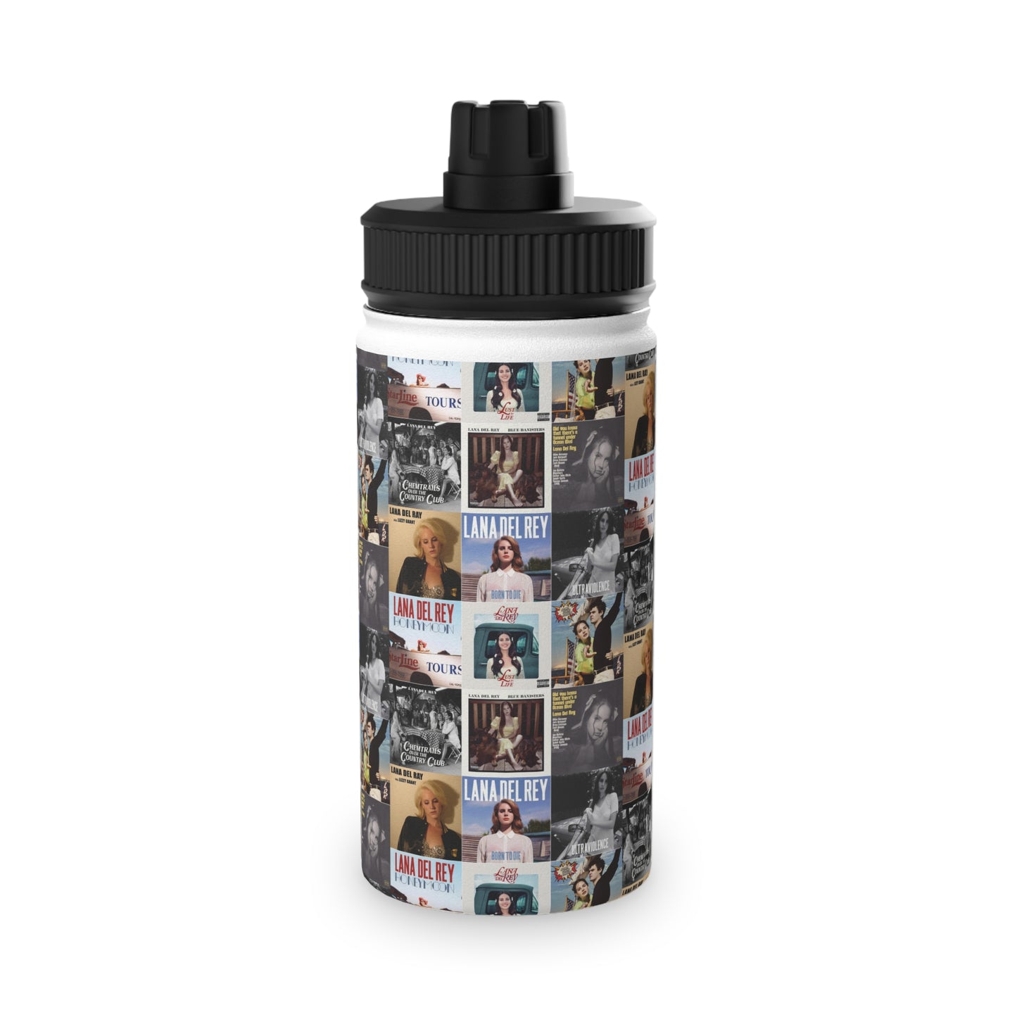Lana Del Rey Album Cover Collage Stainless Steel Sports Lid Water Bottle