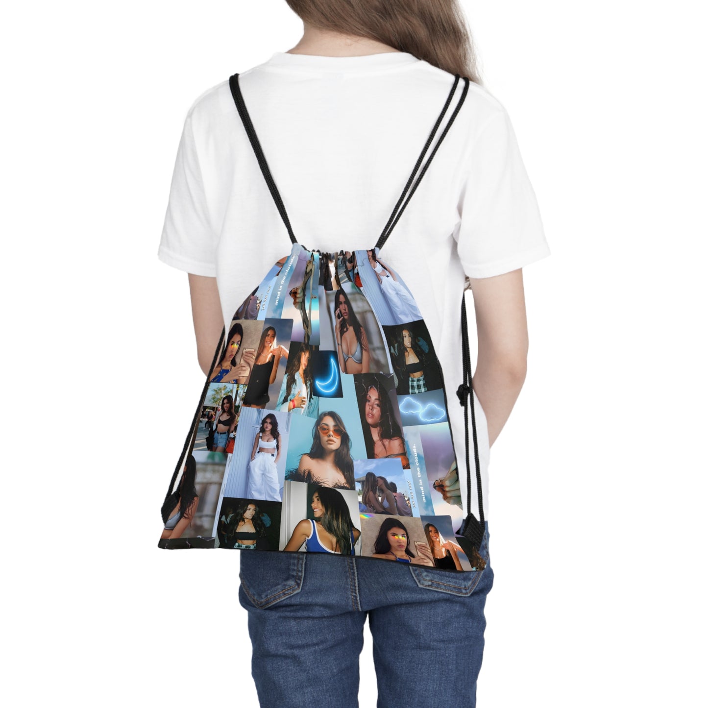 Madison Beer Mind In The Clouds Collage Outdoor Drawstring Bag