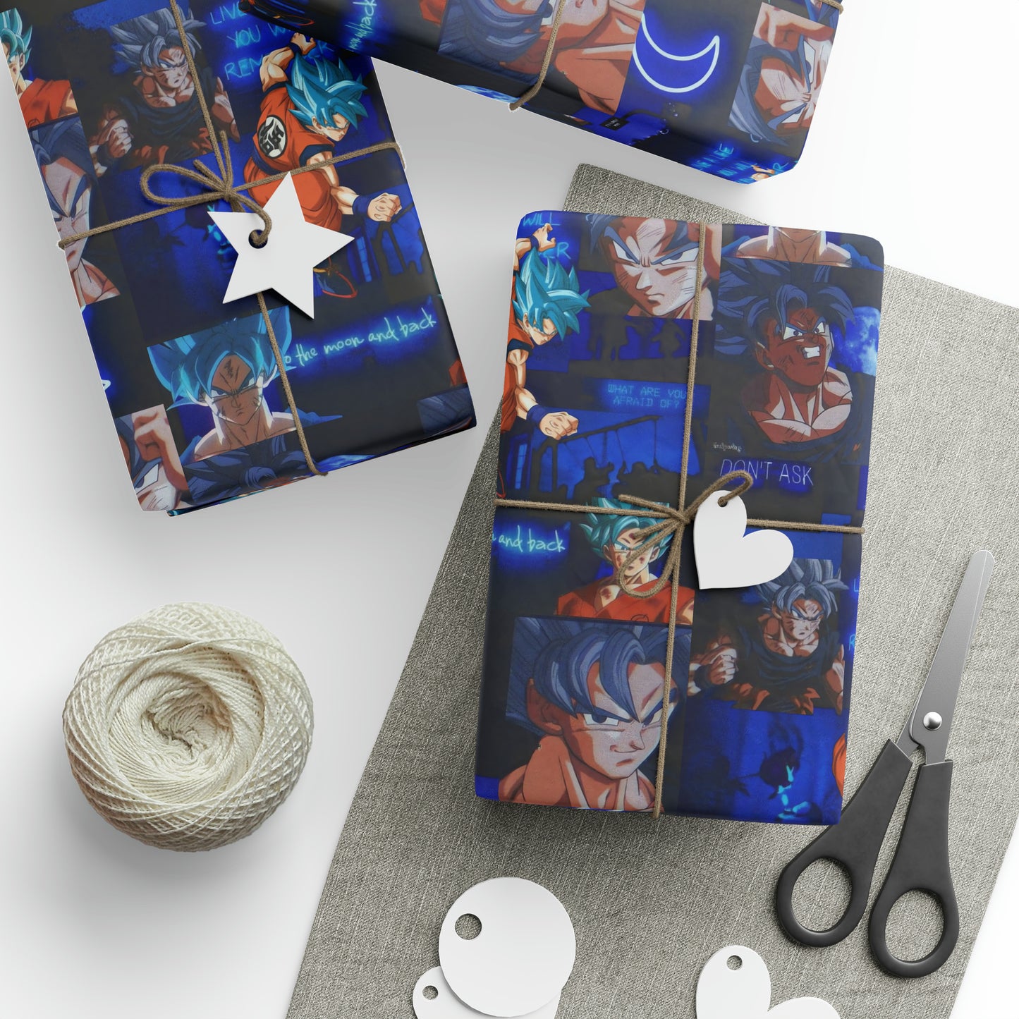 Dragon Ball Z Saiyan Moonlight Collage Gift Wrapping Paper