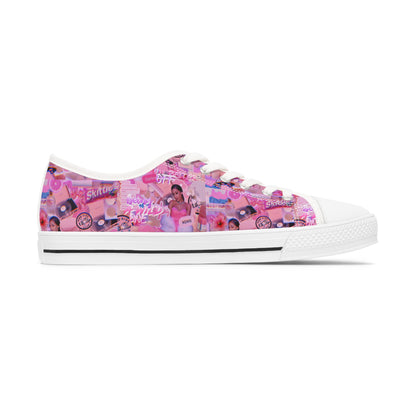 Ariana Grande Purple Vibes Collage Women's Low Top Sneakers