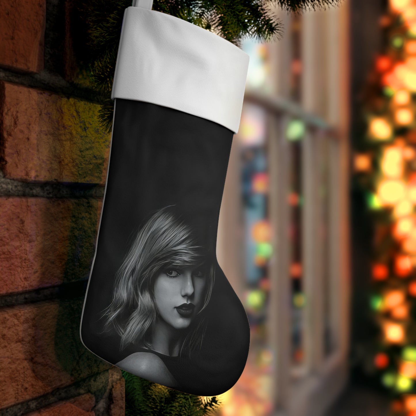 Taylor Swift Noir Christmas Holiday Stocking