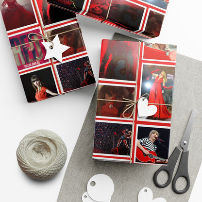 Taylor Swift Red Era Collage Gift Wrap Paper