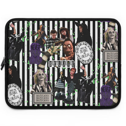 Beetlejuice Strange And Unusual Collage Laptop Sleeve