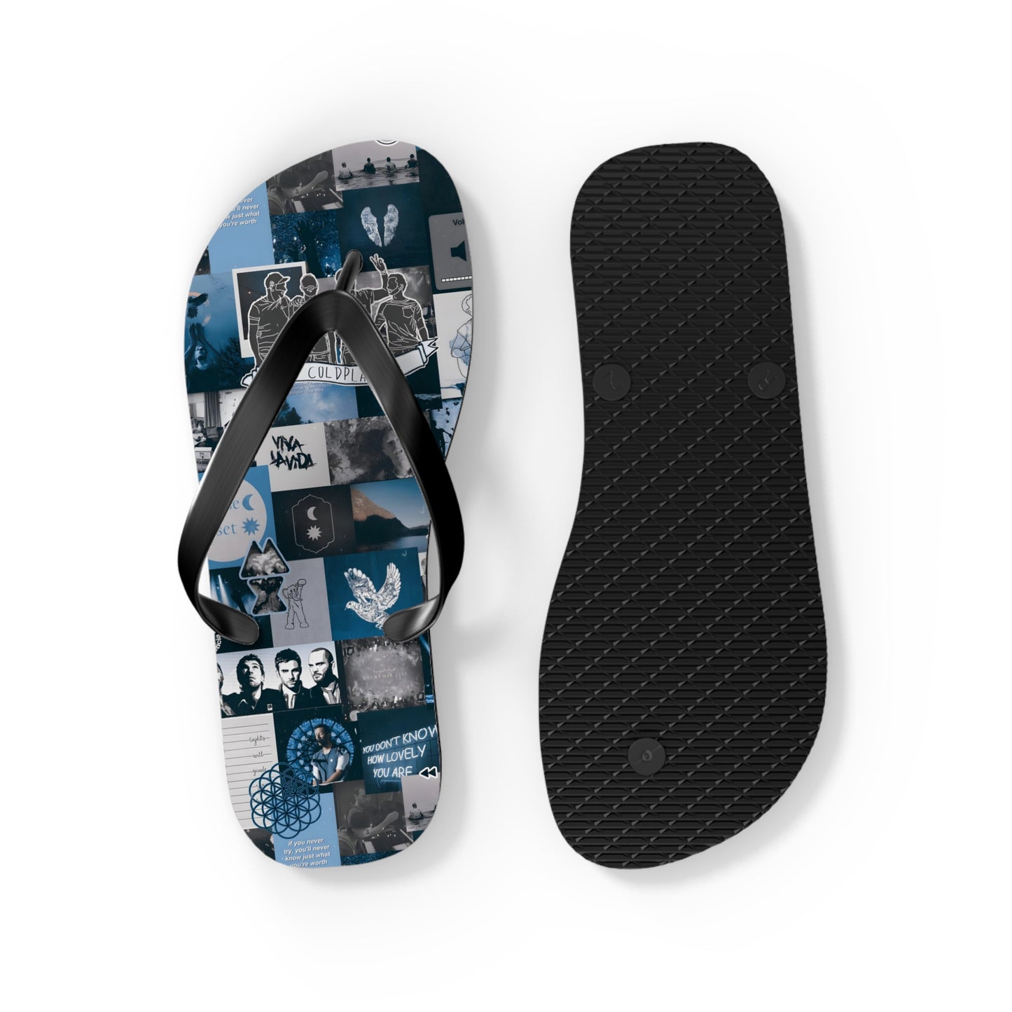 Coldplay Sunrise Sunset Collage Flip Flops