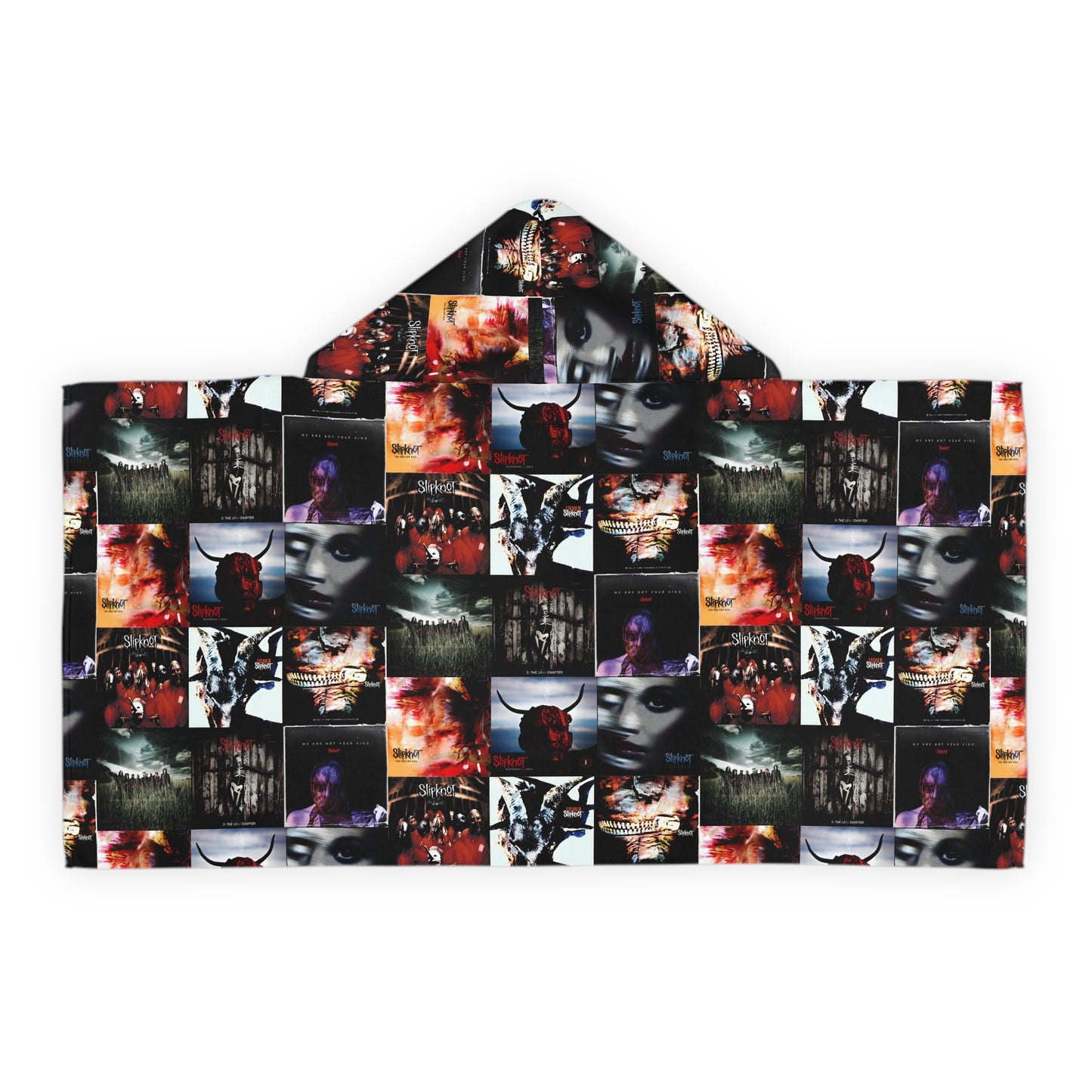 Slipknot Album Art Collage Youth Hooded Towel