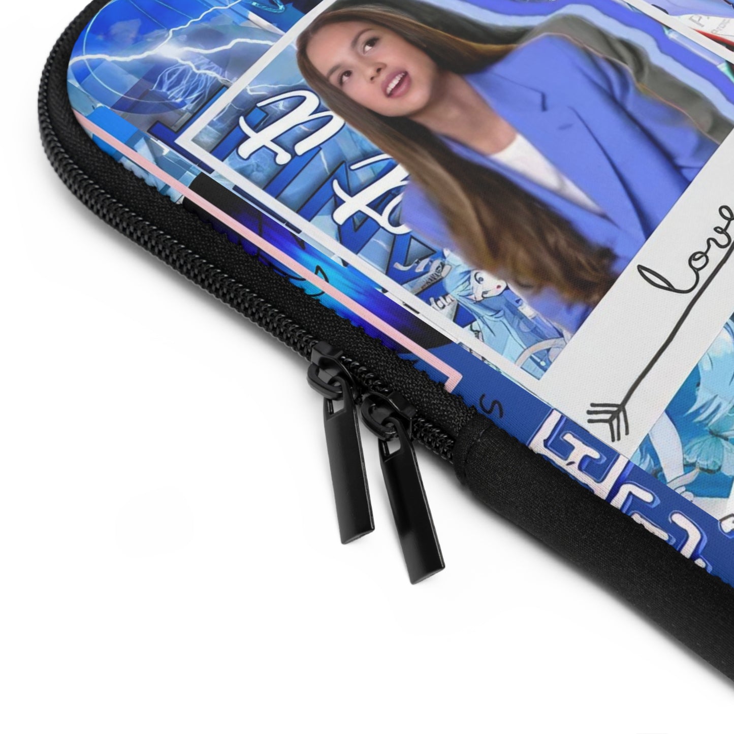 Olivia Rodrigo Blue Aesthetic Collage Laptop Sleeve