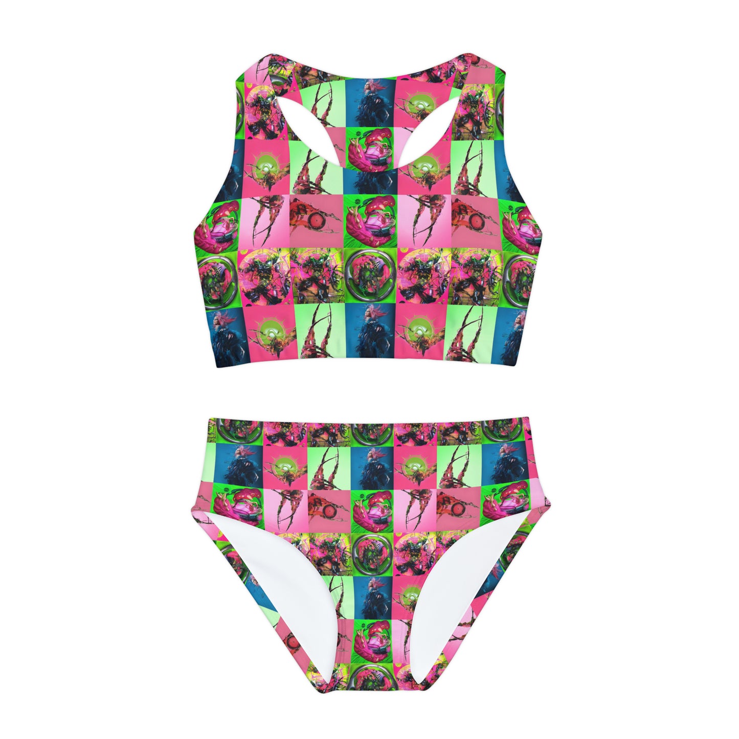 Lady Gaga Dawn of Chromatica Mosaic Girls Two Piece Swimsuit