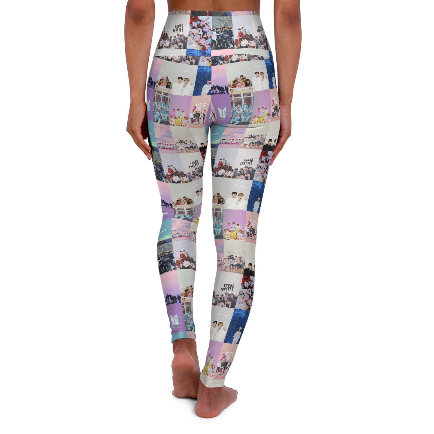 BTS Pastel Aesthetic Collage High Waisted Yoga Leggings