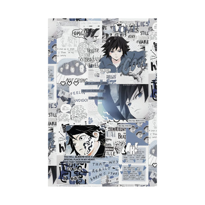 Demon Slayer Giyu Aesthetic Collage Matte Vertical Poster