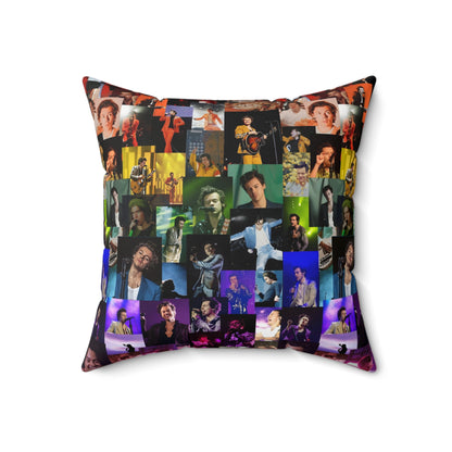 Harry Styles Rainbow Photo Collic Spun Polyester Square Pillow